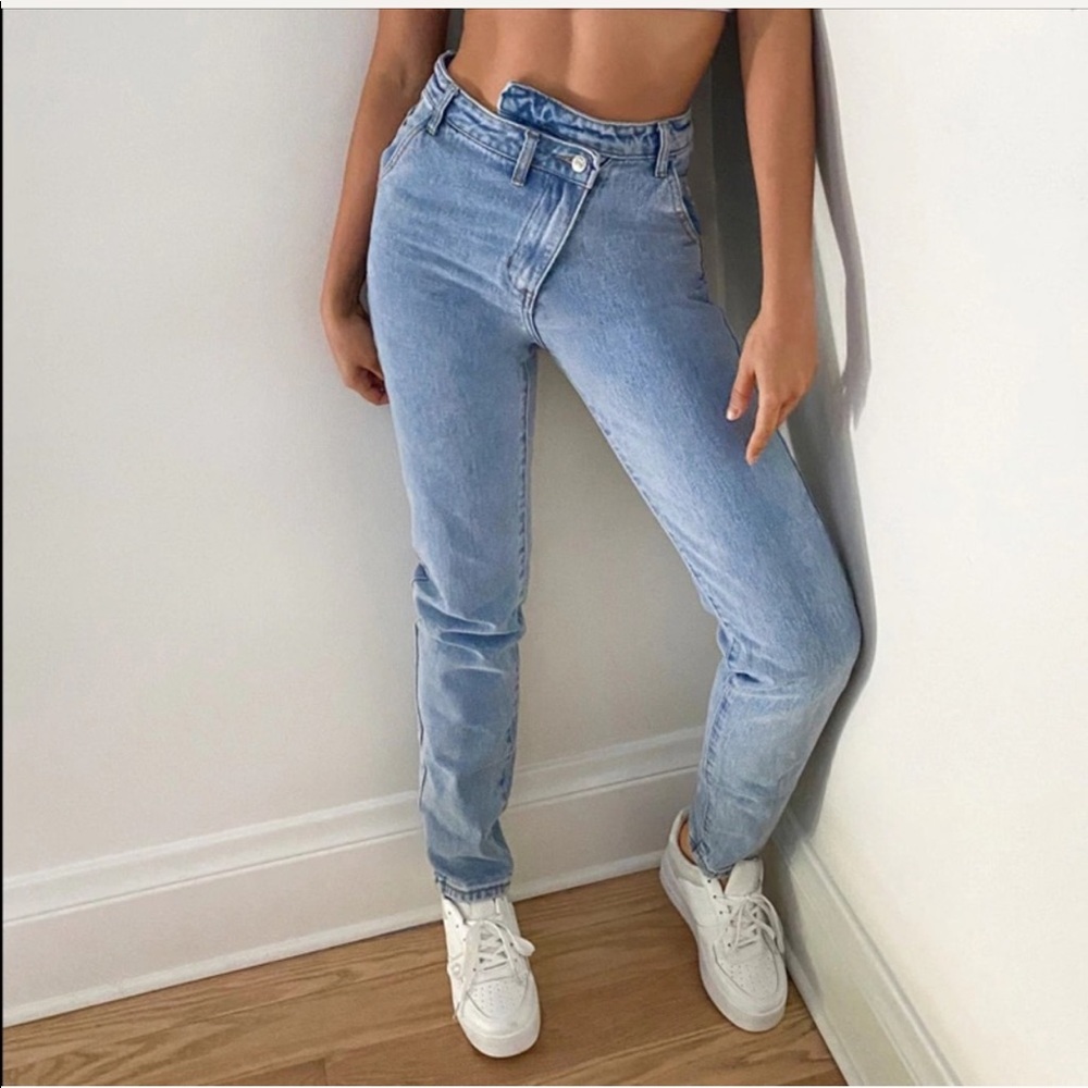 NWT pretty little thing asymmetric jeans